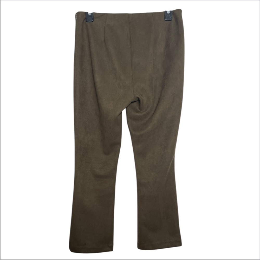 Tuckernuck Ashford Brown Faux Suede Side Zip Cropped Elastic Waist Pant Size M - Picture 3 of 6